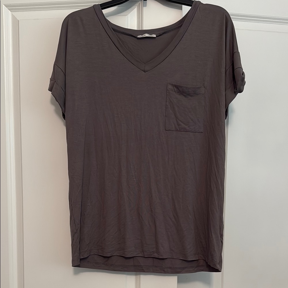 Gray Relaxed Dolman Sleeve Tee